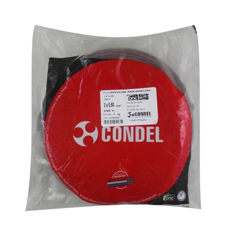 Cable Cordón Condel 2x0,50mm2 Marrón - Paquete 100Mts.